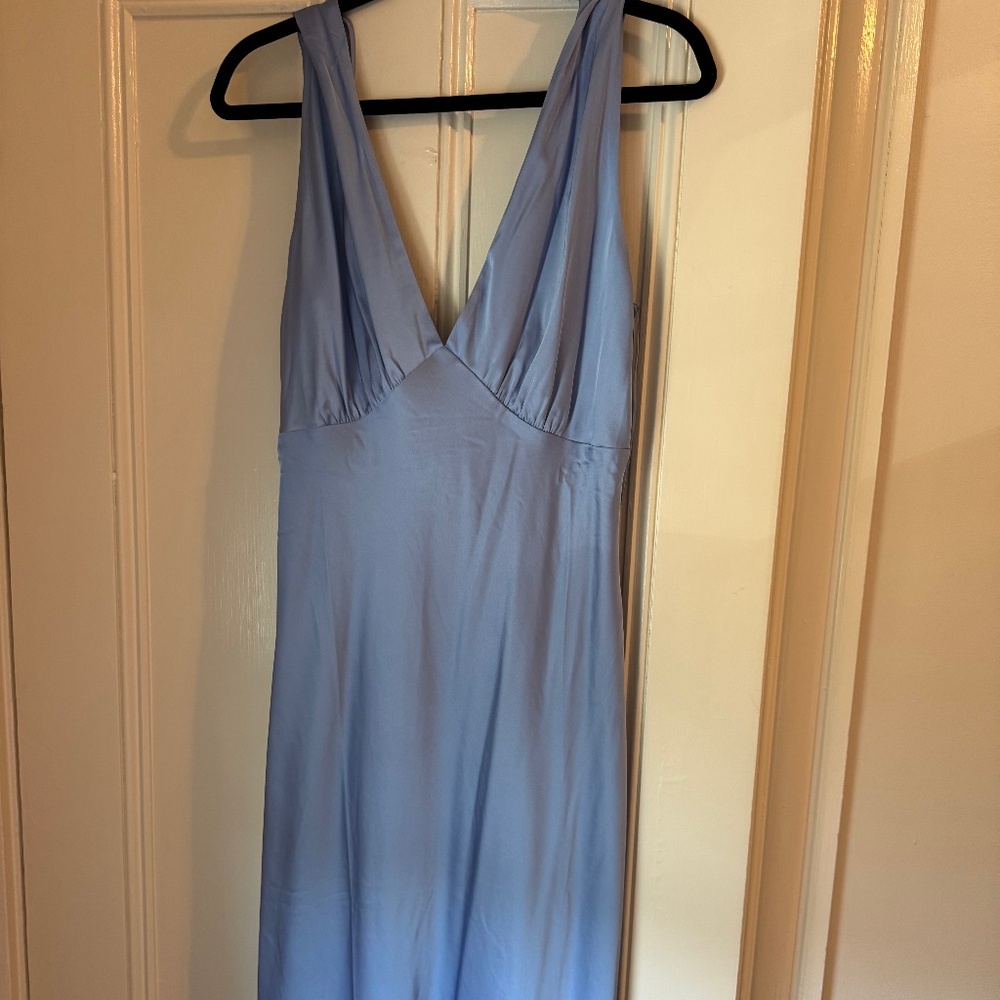 Plunge Cowl Back Maxi Dress